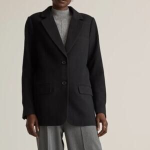 Quince Women's Italian Wool Oversized Blazer Classic Black Sz S